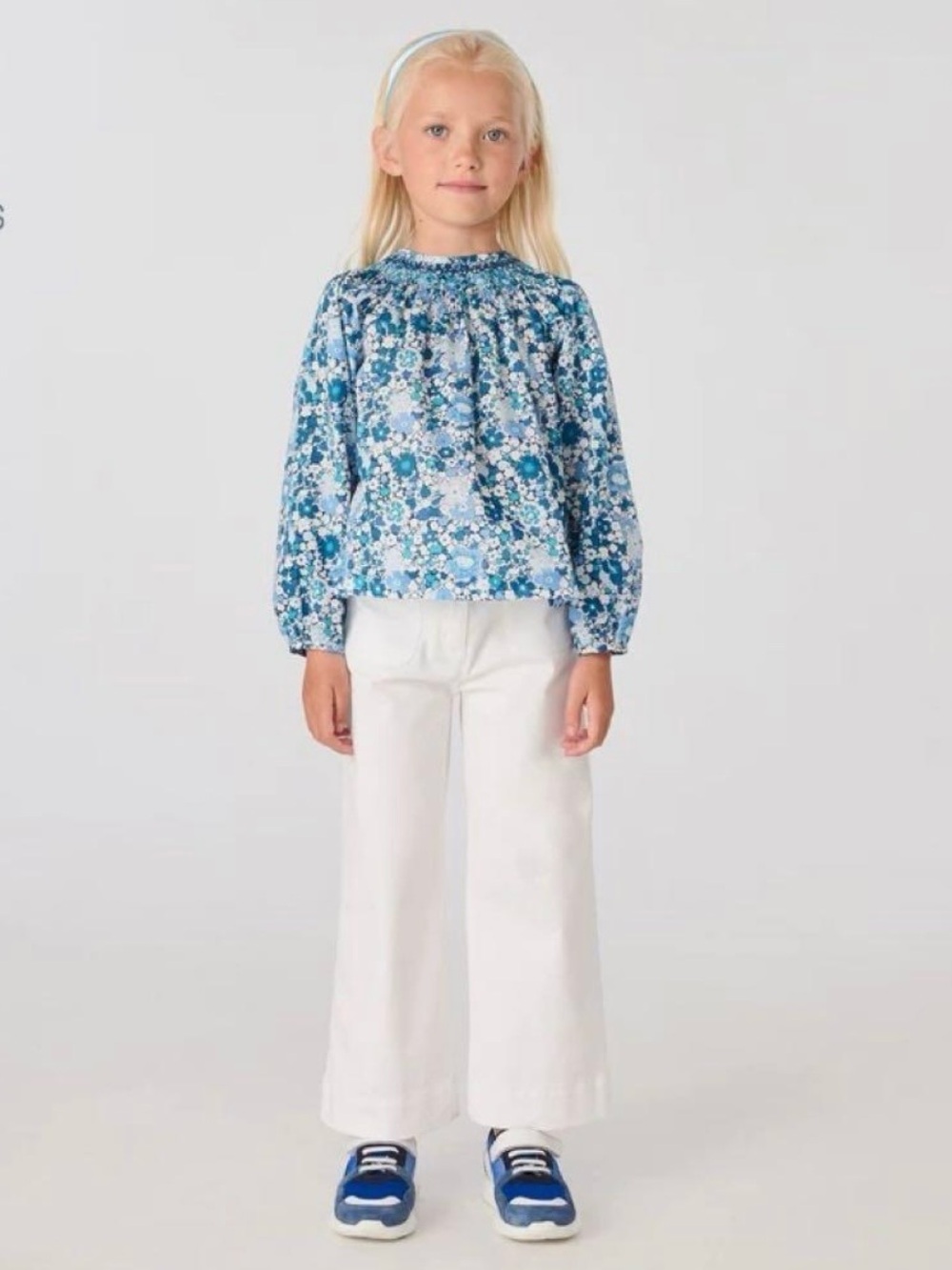 Jacadi Girls Floral Liberty Fabric Smocked Blouse  - Size 5Y